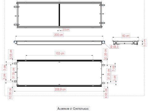  PLANCHER ALU/CONTREPLAQUÉ 600