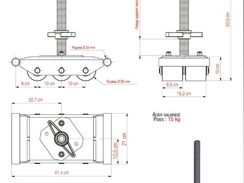 SOCLE AVEC DES ROULEAUX