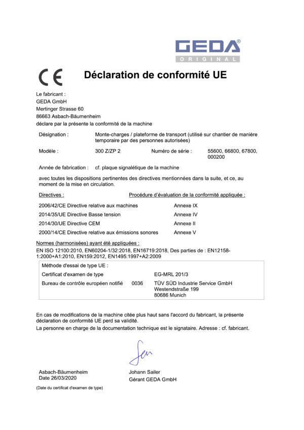Declaration de conformité UE_300ZZP