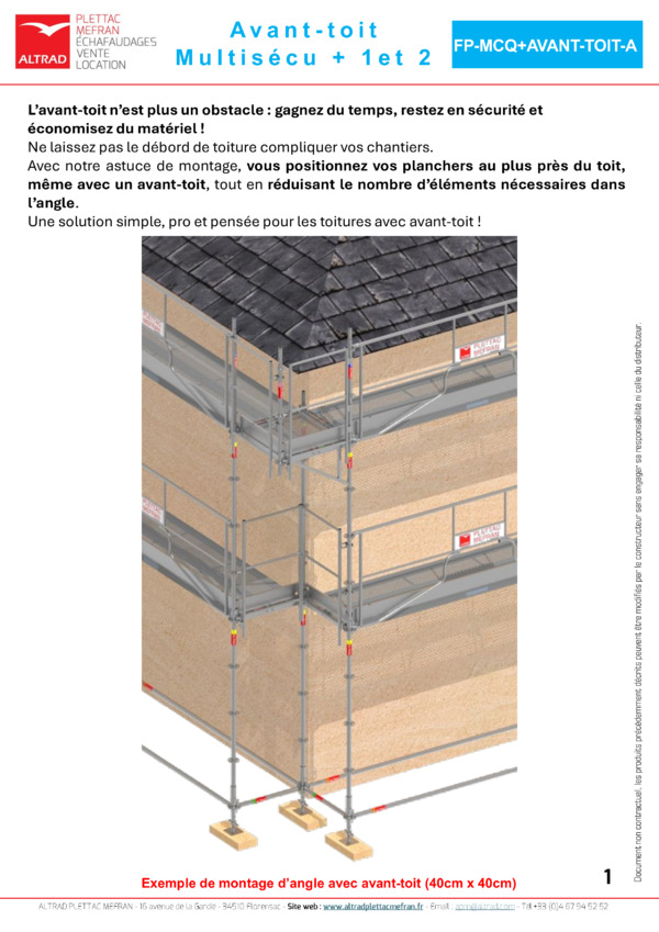 Angles pour avancée de toit