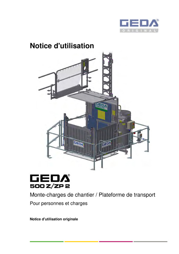 Notice d'utilisation Monte-charge de chantier/personnes et charges 500Z / ZP2