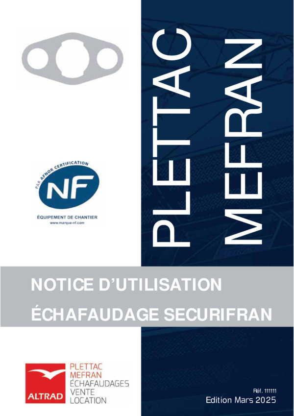 Notice de montage et d'utilisation