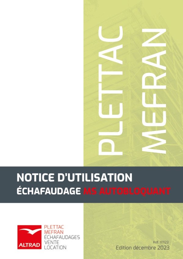 Notice de montage et d'utilisation MS AUTOBLOQUANT