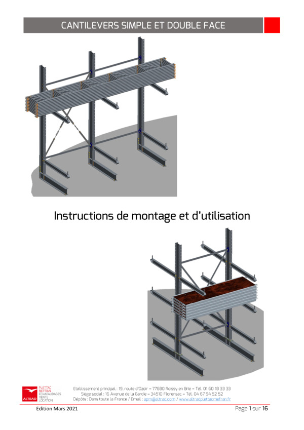 Notice de montage des Cantilevers