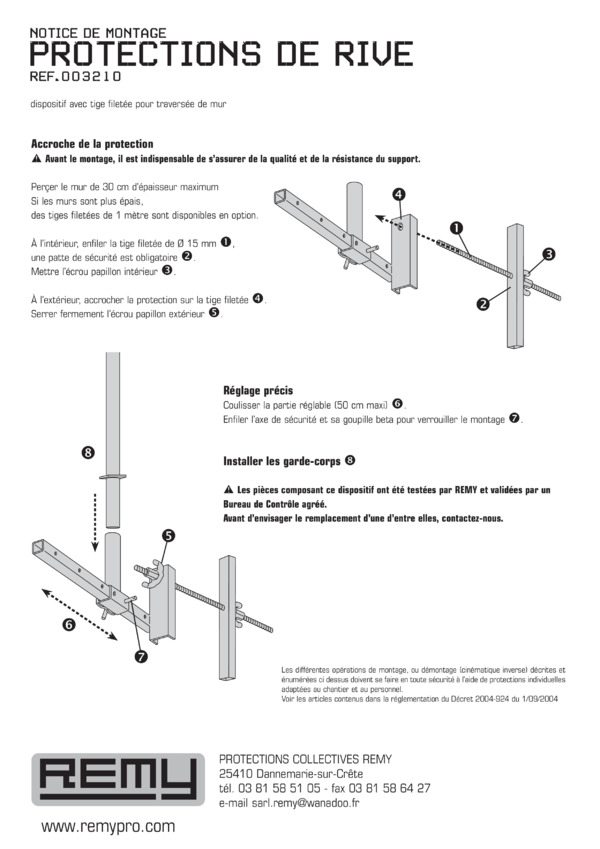 NOTICE DE MONTAGE
PROTECTIONS DE RIVE
réf.003210