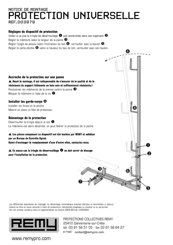 NOTICE DE MONTAGE
PROTECTION UNIVERSELLE
réf.003878